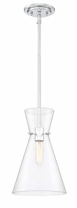 Budget ✨ Signature Hardware Odell 9 in. 100W 1-Light Medium Pendant in Polished Chrome 🔥