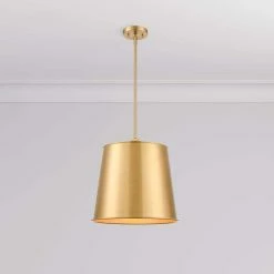 Discount 🔔 Signature Hardware Risom 60W 3-Light Medium E-26 Pendant in Brushed Gold 🌟