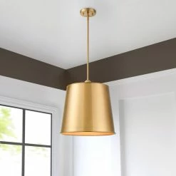 Discount 🔔 Signature Hardware Risom 60W 3-Light Medium E-26 Pendant in Brushed Gold 🌟 -Signature Hardware shop Query 1386