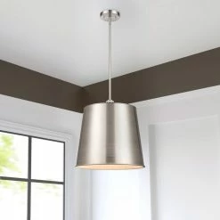 Discount ❤️ Signature Hardware Risom 60W 3-Light Medium E-26 Pendant in Brushed Nickel ⭐ -Signature Hardware shop Query 1390