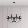 Budget 😉 Signature Hardware Buckram 60W 10-Light Candelabra E-12 Chandelier in Matte Black ✔️ -Signature Hardware shop Query 1393