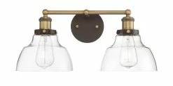 Best Pirce โจ Signature Hardware Mooretown 8-3/4 in. 100W 2-Light Bath Light in Oil Rubbed Bronze with Antique Brass ๐