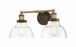 Best Pirce ✨ Signature Hardware Mooretown 8-3/4 in. 100W 2-Light Bath Light in Oil Rubbed Bronze with Antique Brass 🔔 -Signature Hardware shop Query 151