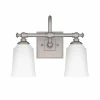 Coupon 👍 Signature Hardware Antonio 10-1/2 x 13-1/4 in. 100W 2-Light Medium E-26 Vanity Fixture in Brushed Nickel 🧨