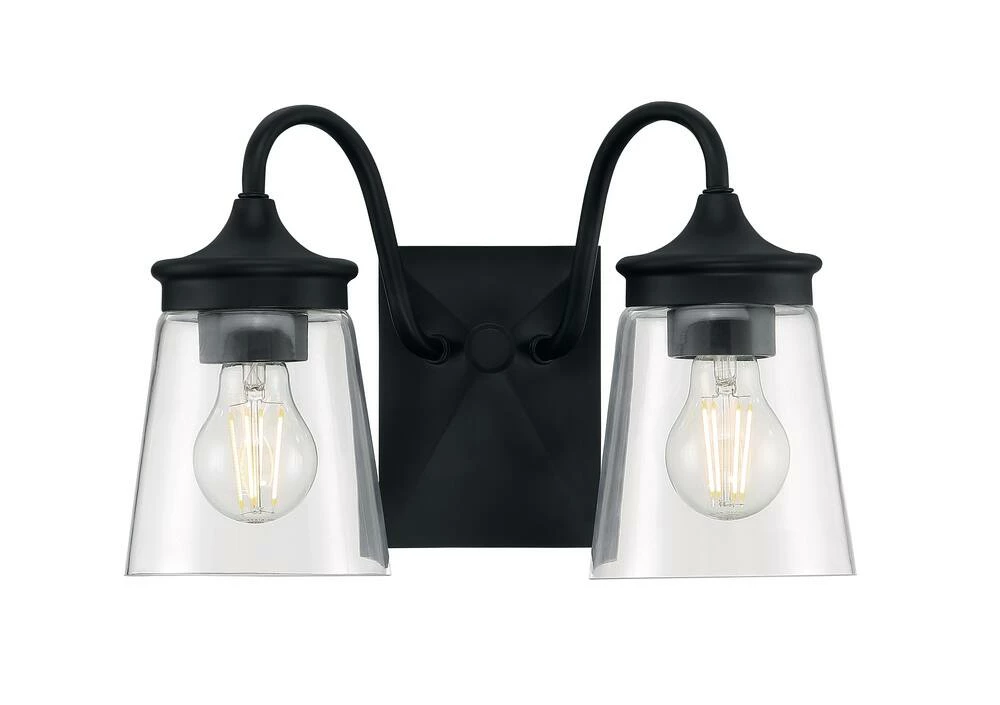 New ๐ Signature Hardware La Maida 60W 2-Light Medium E-26 Bath Light in Matte Black โค๏ธ 4 New ๐ Signature Hardware La Maida 60W 2-Light Medium E-26 Bath Light in Matte Black โค๏ธ - Image 2