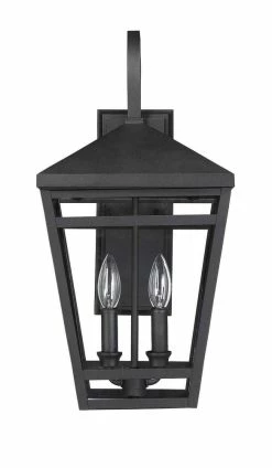 Wholesale 🛒 Signature Hardware Edgehill 20-1/4 Wide 2-Light Outdoor Wall Scone in Matte Black (60W) 🤩