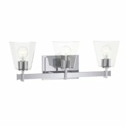 Best Pirce 🌟 Signature Hardware Hoxton 22-3/8 in. 100W 3-Light Medium E-26 Bath Light with Clear and Tapered Glass in Polished Chrome 😍 -Signature Hardware shop Query 212