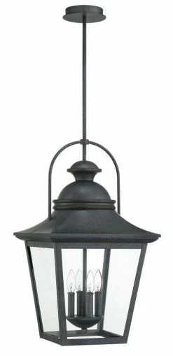 Top 10 🥰 Signature Hardware Cedar Manor 60W 4-Light Outdoor Pendant in Iron Ash 👍