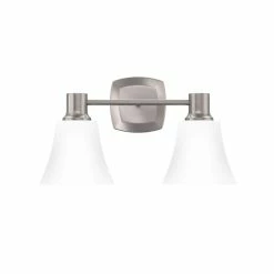 Top 10 ⭐ Signature Hardware Southern Shores 9 x 16 in. 100W 2-Light Medium E-26 Vanity Fixture in Brushed Nickel ✔️