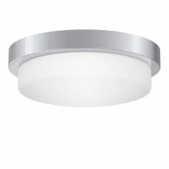 Discount 🔥 Signature Hardware Leavells 5-3/8 x 16 in. 75W 3-Light Medium E-26 Flush Mount Ceiling Fixture in Polished Chrome 🔥