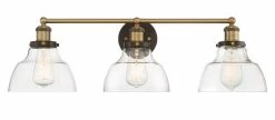 Buy ⌛ Signature Hardware Mooretown 8-3/4 in. 100W 3-Light Bath Light in Oil Rubbed Bronze with Antique Brass 🔥 -Signature Hardware shop Query 256