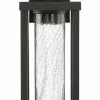 Promo 🌟 Signature Hardware Topping 16 in. 11W 1-Light Outdoor Wall Sconce with Clear Crackle Glass in Black 🔔 -Signature Hardware shop Query 284