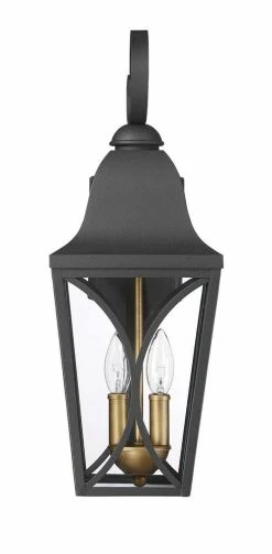 Outlet ๐คฉ Signature Hardware Cardigan 20-3/4 in. 60W 2-Light Outdoor Wall Sconce in Black Bronze ๐ฏ