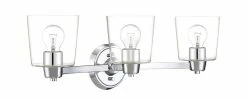 Best reviews of 🔥 Signature Hardware Windsor Gate 26-3/8 in. 100W 3-Light Medium E-26 Bath Light with Seeded Glass in Polished Chrome 🧨