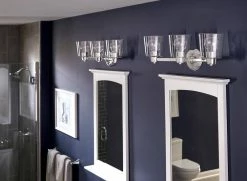 Best reviews of 🔥 Signature Hardware Windsor Gate 26-3/8 in. 100W 3-Light Medium E-26 Bath Light with Seeded Glass in Polished Chrome 🧨 -Signature Hardware shop Query 341