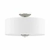 Hot Sale 😉 Signature Hardware Bankloft 5-7/8 x 15-3/4 in. 100W 3-Light Medium E-26 Semi-Flush Mount Ceiling Fixture in Polished Nickel 🔔 -Signature Hardware shop Query 343