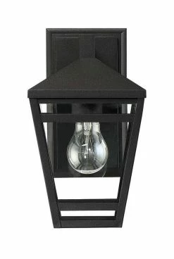 Promo 👍 Signature Hardware Edgehill 10-1/8 in. 100W 1-Light Outdoor Wall Sconce in Black ⭐
