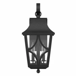 Best Sale 👏 Signature Hardware Altimeter 60W 17-1/4 in. 2-Light Candelabra E-12 Wall Sconce in Black 😉