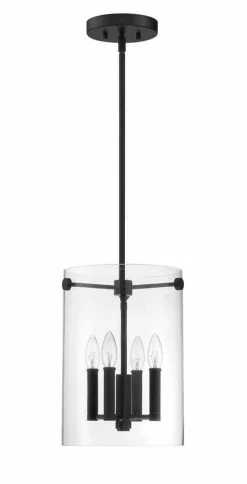Best reviews of ✔️ Signature Hardware Glenvar 60W 4-Light Candelabra E-12 Pendant in Matte Black 🤩