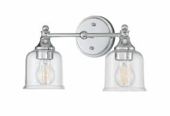 New 🥰 Signature Hardware Hesby 60W 2-Light Medium E-26 Bath Light in Polished Chrome 🔔 -Signature Hardware shop Query 405