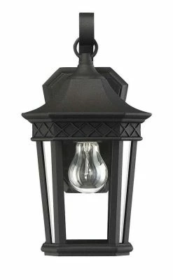 Wholesale ✔️ Signature Hardware Foxfield 13-1/8 in. 100W 1-Light Outdoor Wall Sconce in Black 🛒