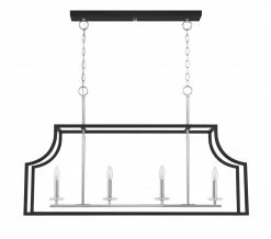 Top 10 😍 Signature Hardware Banewell 60W 6-Light Candelabra E-12 Pendant in Matte Black/Polished Nickel ⭐