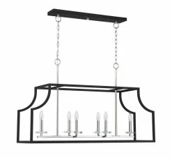 Top 10 😍 Signature Hardware Banewell 60W 6-Light Candelabra E-12 Pendant in Matte Black/Polished Nickel ⭐ -Signature Hardware shop Query 423