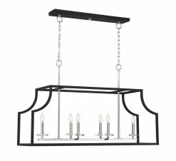Top 10 😍 Signature Hardware Banewell 60W 6-Light Candelabra E-12 Pendant in Matte Black/Polished Nickel ⭐ -Signature Hardware shop Query 424