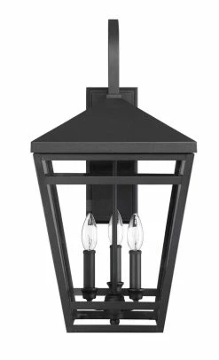 Cheap 😍 Signature Hardware Edgehill 24-1/4 in. 60W 3-Light Outdoor Wall Sconce in Black 🎉