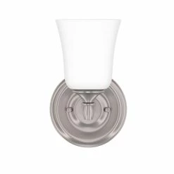 Discount 😀 Signature Hardware Scarborough 10 x 6 in. 100W 1-Light Medium E-26 Vanity Fixture in Brushed Nickel ❤️