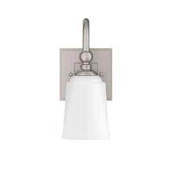 Coupon 🔥 Signature Hardware Antonio 10-1/2 x 4-3/4 in. 100W 1-Light Medium E-26 Vanity Fixture in Brushed Nickel 😉