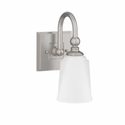Coupon 🔥 Signature Hardware Antonio 10-1/2 x 4-3/4 in. 100W 1-Light Medium E-26 Vanity Fixture in Brushed Nickel 😉 -Signature Hardware shop Query 439
