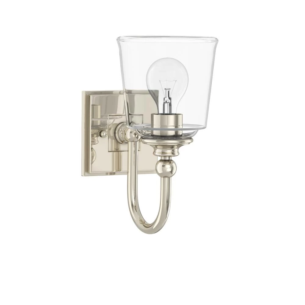 Flash Sale ๐ Signature Hardware Antonia 5-1/2 in. 100W 1-Light Medium E-26 Bath Light with Clear Glass in Polished Nickel โญ 4 Flash Sale ๐ Signature Hardware Antonia 5-1/2 in. 100W 1-Light Medium E-26 Bath Light with Clear Glass in Polished Nickel โญ - Image 2