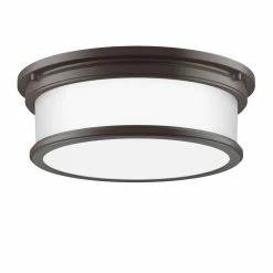 Brand new 🤩 Signature Hardware ☀️ Summerlake 5-3/8 x 15-1/2 in. 75W 3-Light Medium E-26 Flush Mount Ceiling Fixture in Oil Rubbed Bronze 💯
