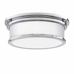Top 10 ⭐ Signature Hardware 🌞 Summerlake 5-3/8 x 15-1/2 in. 75W 3-Light Medium E-26 Flush Mount Ceiling Fixture in Polished Chrome ⌛