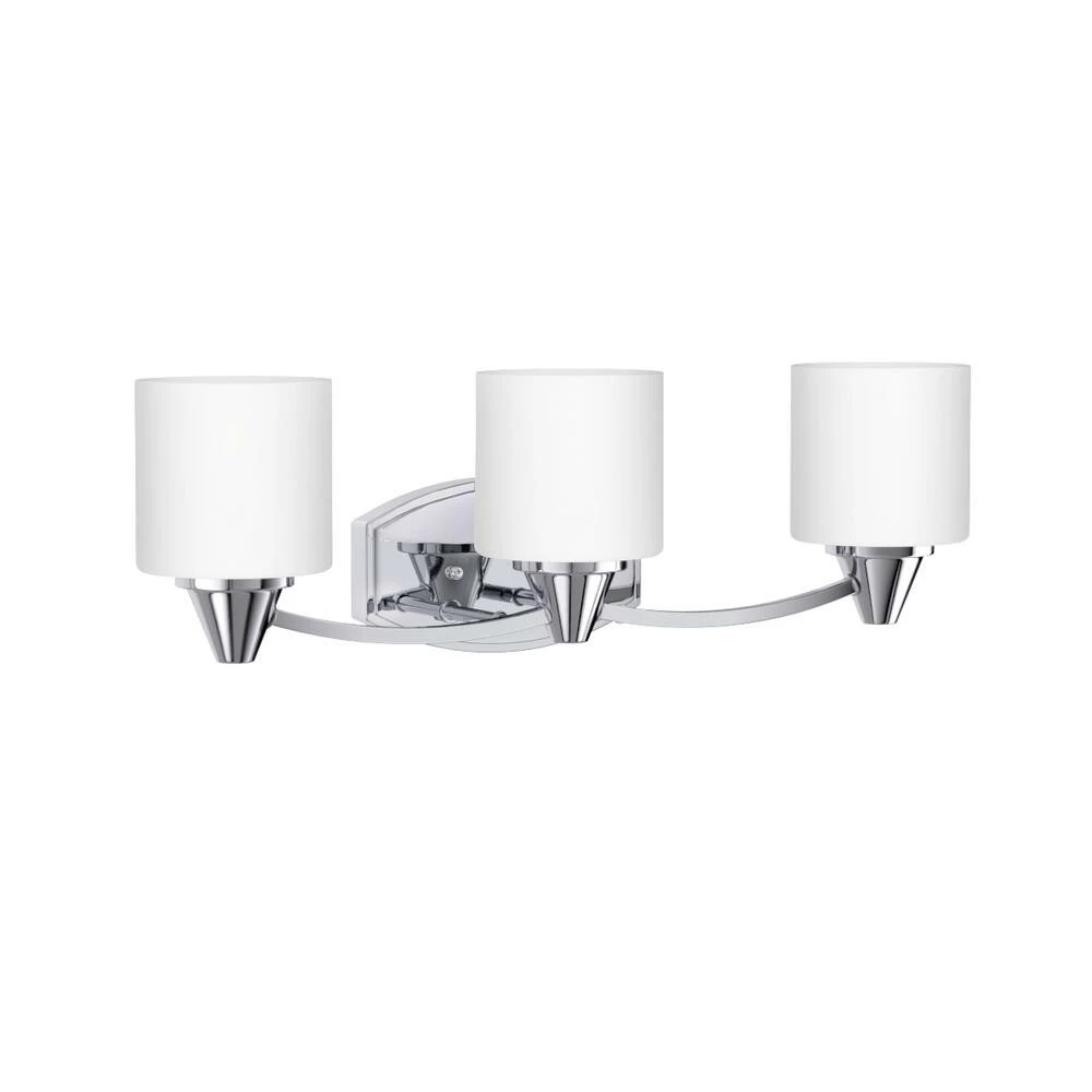 Coupon ๐ฅ Signature Hardware Eastover 23 in. Wide 3-Light Vanity Fixture in Polished Chrome with Frosted Glass Shades (100W) ๐ 4 Coupon ๐ฅ Signature Hardware Eastover 23 in. Wide 3-Light Vanity Fixture in Polished Chrome with Frosted Glass Shades (100W) ๐ - Image 2