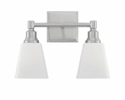 Best deal 🔔 Signature Hardware Leadwell 60W 2-Light Medium E-26 Bath Light in Brushed Nickel ✔️