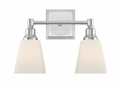 Brand new 🥰 Signature Hardware Leadwell 60W 2-Light Medium E-26 Bath Light in Polished Chrome 🎁 -Signature Hardware shop Query 519