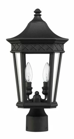 Cheap 👏 Signature Hardware Foxfield 60W 2-Light Post Lantern in Black ⌛