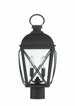 Flash Sale ⭐ Signature Hardware Fair Avenue 60W 2-Light Candelabra E-12 Post Lantern in Black 👍
