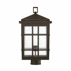 Buy 💯 Signature Hardware Ambler High Outdoor Single Head Post Light with Seedy Glass Shade in Oil Rubbed Bronze ❤️