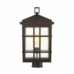 Buy 💯 Signature Hardware Ambler High Outdoor Single Head Post Light with Seedy Glass Shade in Oil Rubbed Bronze ❤️ -Signature Hardware shop Query 554