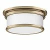 Hot Sale 🔥 Signature Hardware 🌞 Summerlake 5-3/8 x 12-1/2 in. 75W 2-Light Medium E-26 Flush Mount Ceiling Fixture in Antique Brass 🤩 -Signature Hardware shop Query 555