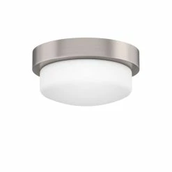 Wholesale 👍 Signature Hardware Leavells 5-3/8 x 11 in. 100W 1-Light Medium E-26 Flush Mount Ceiling Fixture in Brushed Nickel 🎁