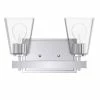 Top 10 🤩 Signature Hardware Hoxton 12-7/8 in. 100W 2-Light Medium E-26 Bath Light with Clear and Tapered Glass in Polished Chrome 🎁