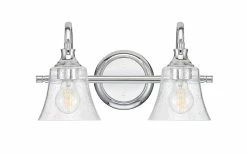 Outlet 🌟 Signature Hardware Milldale 60W 2-Light Medium E-26 Bath Light in Polished Chrome ✔️