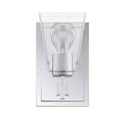 Wholesale 🛒 Signature Hardware Hoxton 5 in. 100W 1-Light Medium E-26 Bath Light with Clear and Tapered Glass in Polished Chrome 👏