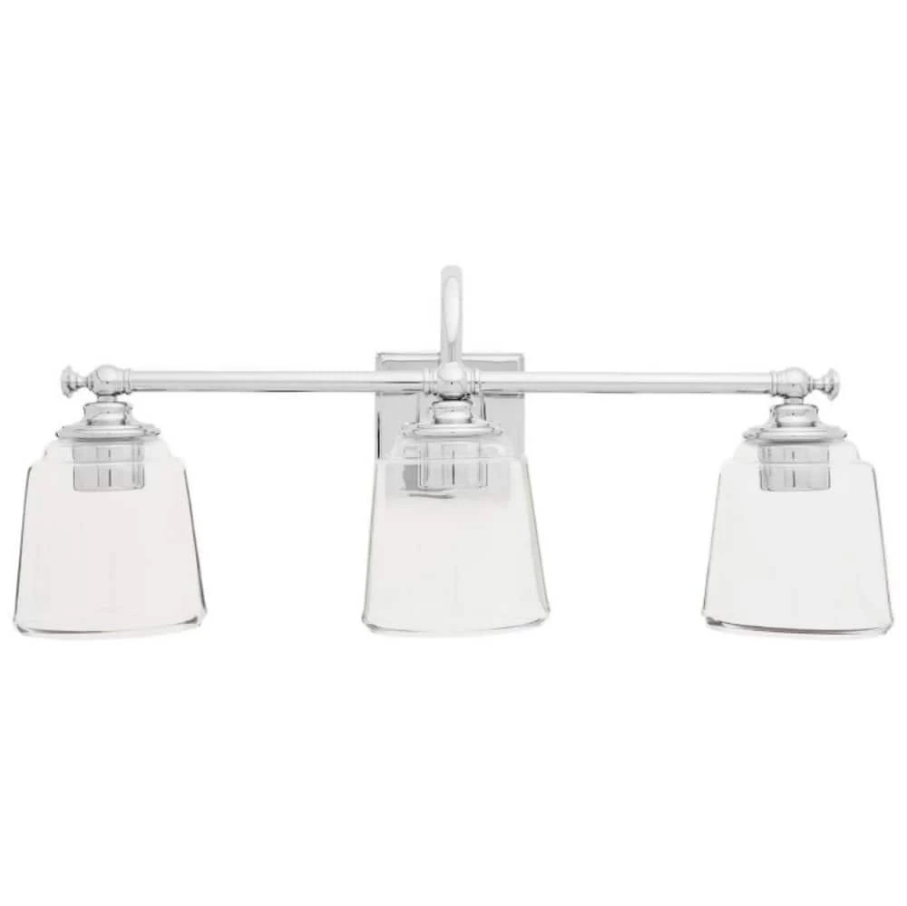 Discount ๐งจ Signature Hardware Antonia 25-1/4 in. Wide 3-Light Vanitiy Fixture in Polished Chrome with Clear Glass Shades (100W) โค๏ธ 3 Discount ๐งจ Signature Hardware Antonia 25-1/4 in. Wide 3-Light Vanitiy Fixture in Polished Chrome with Clear Glass Shades (100W) โค๏ธ