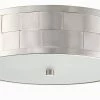 Deals 💯 Signature Hardware Nassau 60W 3-Light Flush Mount Ceiling Fixture in Brushed Nickel 🌟 -Signature Hardware shop Query 641