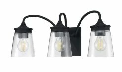 Budget 🛒 Signature Hardware La Maida 60W 3-Light Medium E-26 Bath Light in Matte Black 🔔 -Signature Hardware shop Query 676